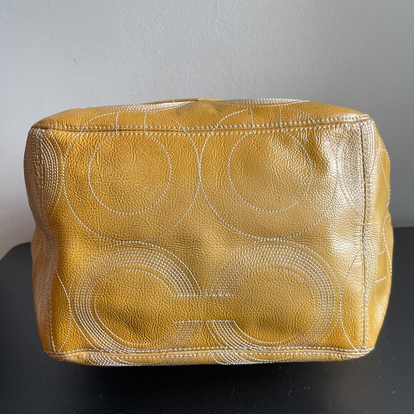 Coach 1941 Alex Gold Patent Leather Tote, Style 14265 - Gold - Preowned - Picture 5 of 16